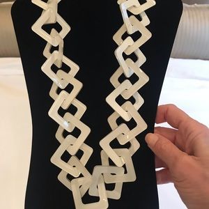White square necklace